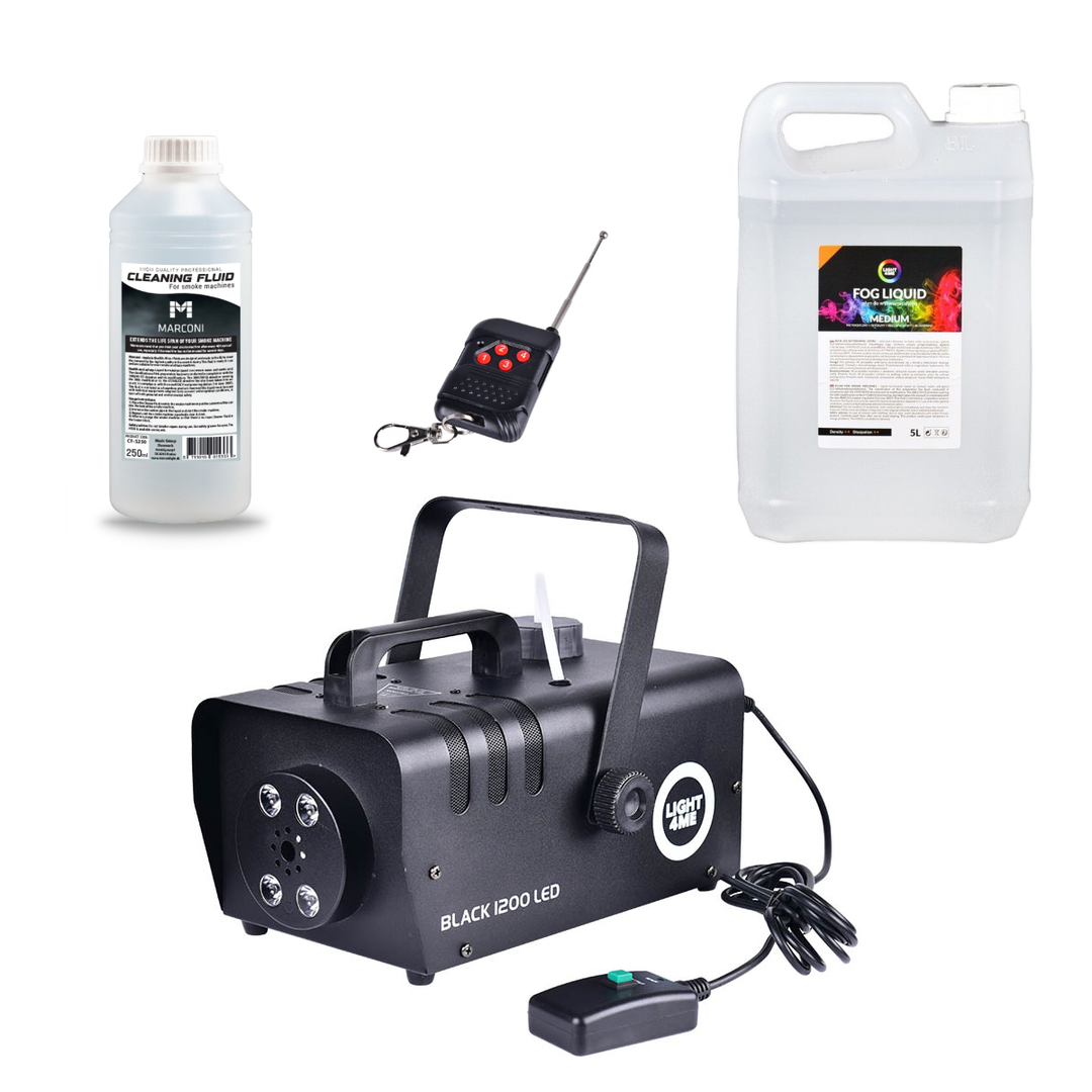 Light4Me BLACK 1200 LED Rökmaskin Bundle