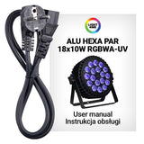 LIGHT4ME ALU HEXA PAR 18x10W RGBWA-UV scenespotlight LED