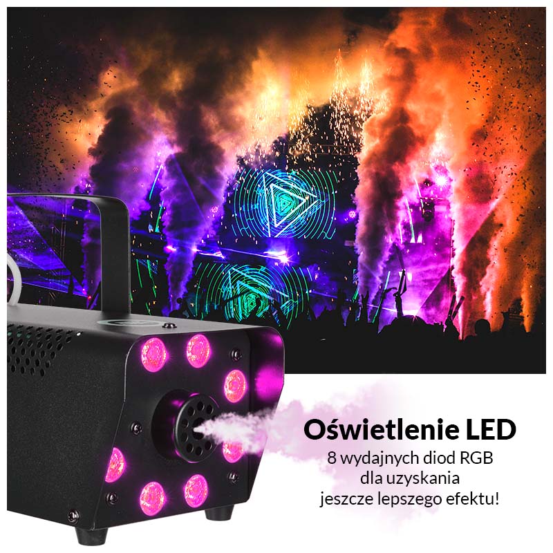 Light4Me Fog 500 RÖKMASKIN 500W med RGB LED Lys