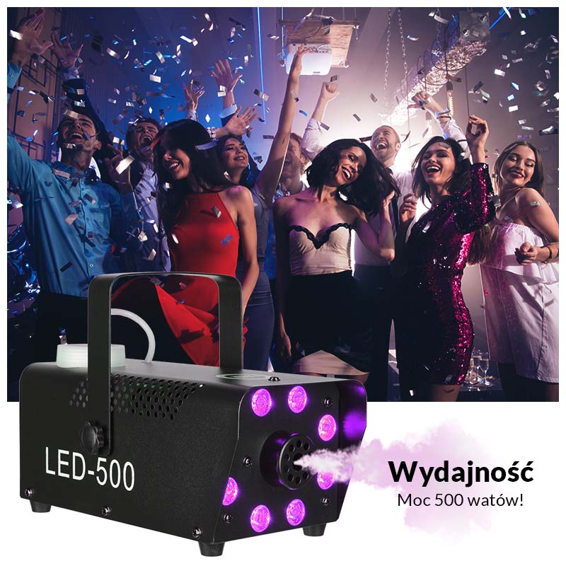 Light4Me Fog 500 RÖKMASKIN 500W med RGB LED Lys