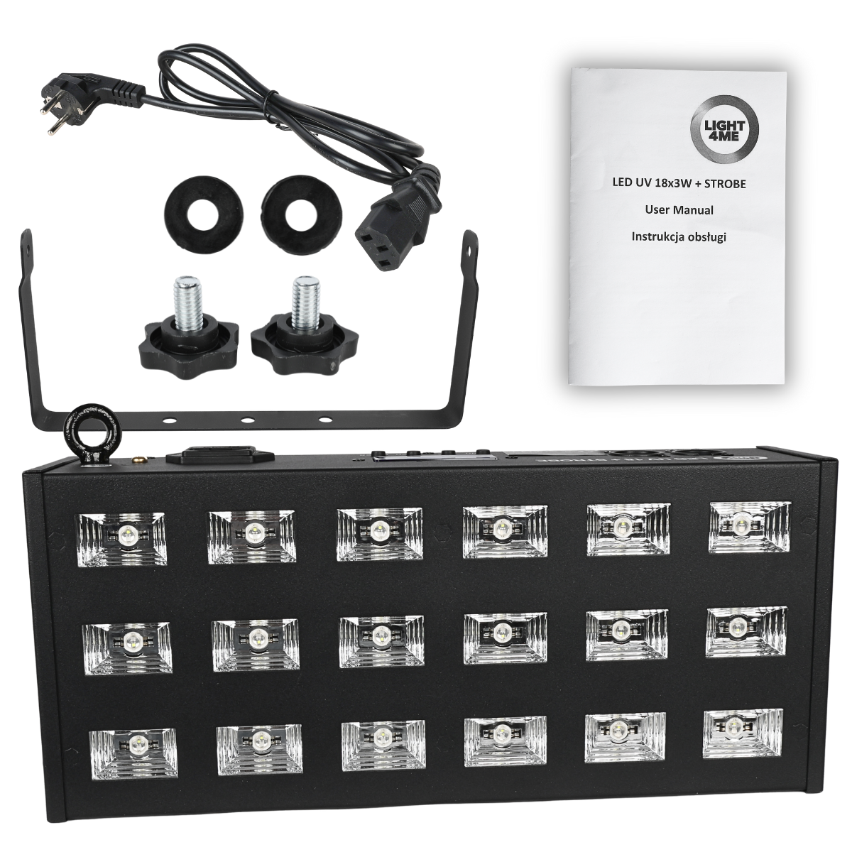 LIGHT4ME LED UV 18x3W spotlight + strobe DMX