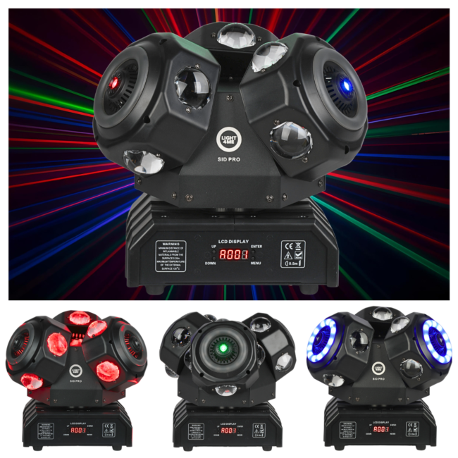 LIGHT4ME SID PRO 5-i-1 rörlig multieffektlampa
