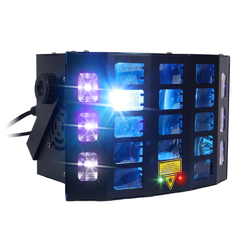 Light4Me Turbo Derby 4-i-1 – RGBW, UV, strobe & laser