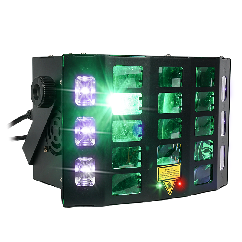 Light4Me Turbo Derby 4-i-1 – RGBW, UV, strobe & laser