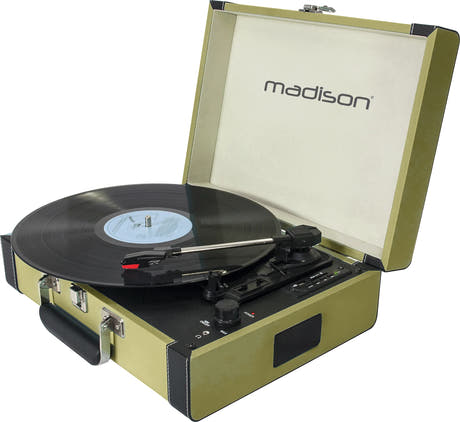 Madison Vintage Skivspelare med Bluetooth (Grön)