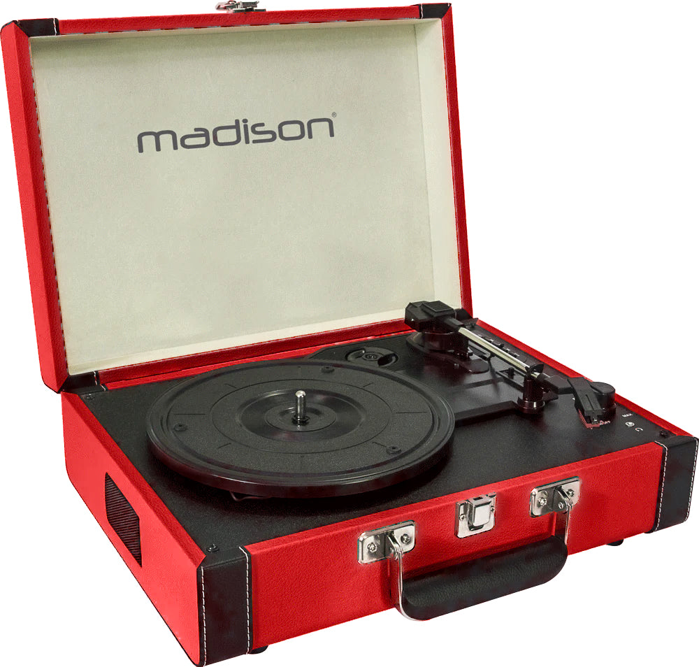Madison Vintage Skivspelare med Bluetooth (Röd)