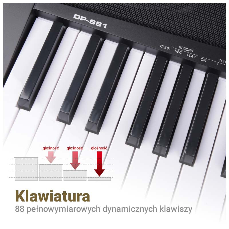 MK WP 881 digitalpiano med inlärningstangenter