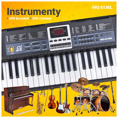 MQ 6136L keyboardorgel med mikrofon för barn