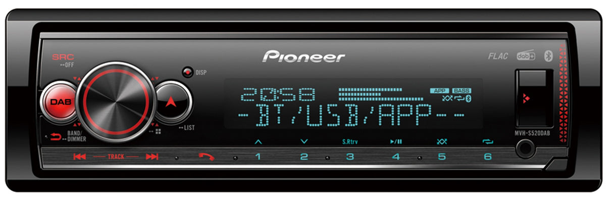 Pioneer MVH-S520DAB Bilstereo Bluetooth DAB+ Radio 
