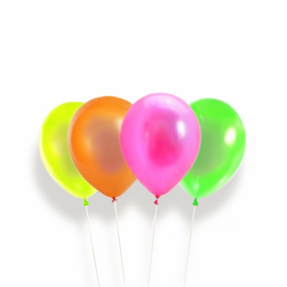 Neonfärgade UV-ballonger (Mix, 100 st.) 