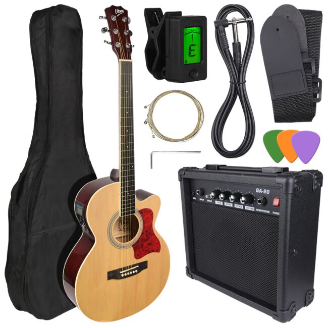 V-TONE EAG SET NT elektrisk akustisk gitarr + förstärkare, Naturel