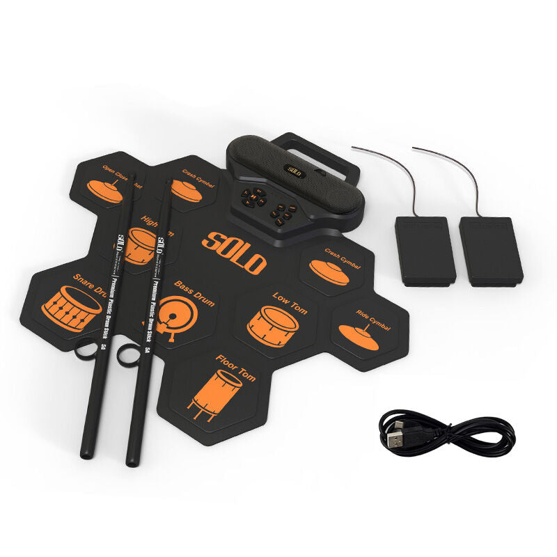Roll-Up Elektronisk Trummset USB-C MP3