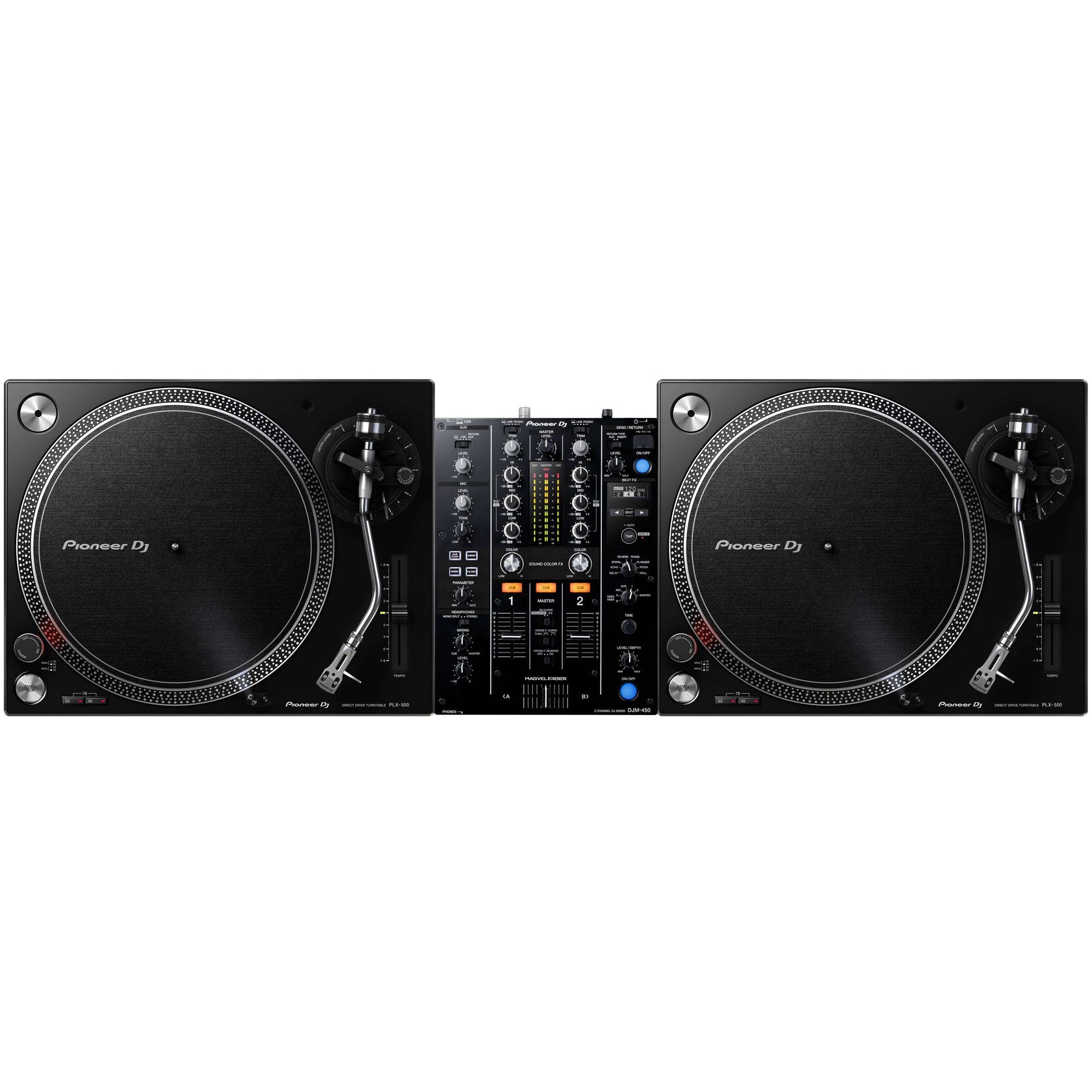 Pioneer DJ DJM-450 + PLX-500-K Paket