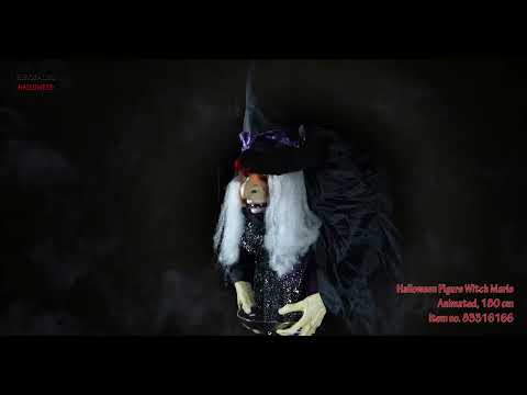 Halloween-figur häxan Marie, animerad, 180 cm