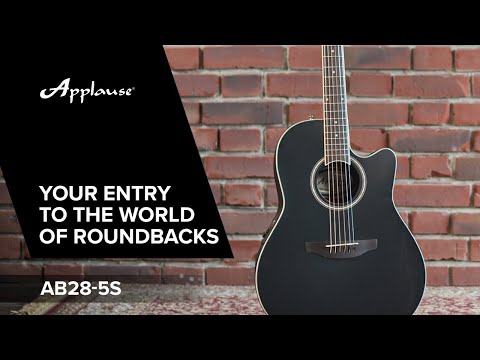 Applause E-akustisk Gitarrer AB28 Super Shallow Bowl Cutaway - svart satin (AB28-5S)