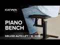 GEWA pianobänk Autolift - Överdrag svart syntetläder