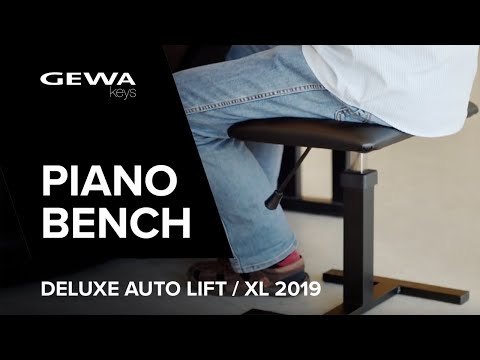 GEWA pianobänk Autolift - Överdrag svart syntetläder