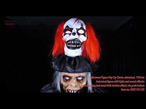 Halloween-figur pop-up-klovn, animeret, 170 cm