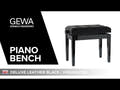 GEWA pianopall Deluxe Leather Black, Highgloss - svart klädsel i konstläder