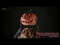 Halloween-figur græskarhoved, hængende, animeret, 115 cm
