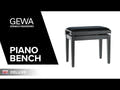 GEWA pianobänk Deluxe - Mahogny högglans (Mörkröd sits)