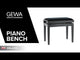 GEWA pianobänk Deluxe - Mahogny högglans (Mörkröd sits)