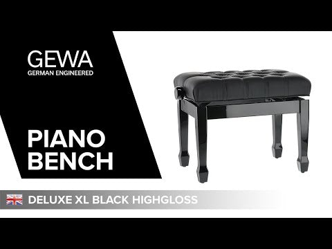 GEWA pianopall Deluxe XL svart högglans - svart överdrag