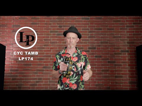Latin Percussion tamburin Cyclops handmodell - räfflad mässing, svart (LP174)