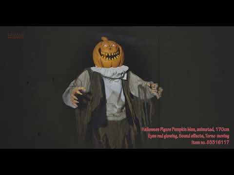 Halloween-figur græskarmand, animeret, 170 cm