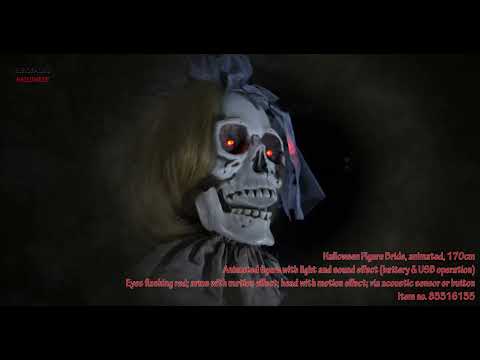 Halloween-figur brud, animeret, 170 cm