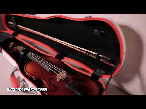 PURE GEWA formgjutna fiolfodral polykarbonat FUN - 4/4 - 1/2 (Vit / Blacj)
