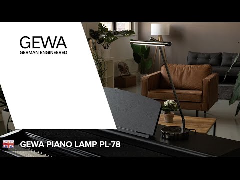 GEWA pianolampa PL-78 - svart krom, blank