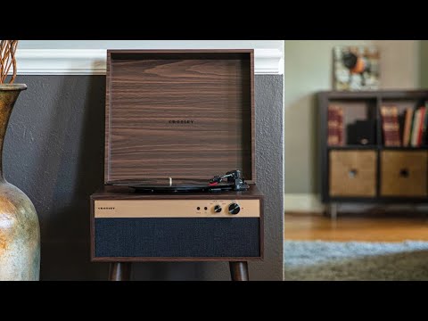 Crosley Jasper retro-skivspelare, valnöt
