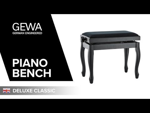 GEWA pianobänk Deluxe Classic - Vit högglans