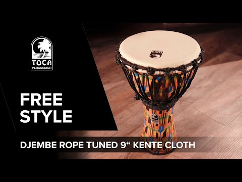 Toca Djembe Freestyle Rope Tuned - Kente Cloth (SFDJ-9K)