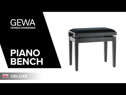 GEWA pianobänk Deluxe - Vit högglans (Sits svart)