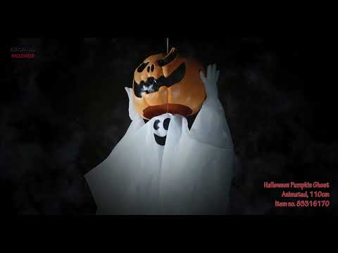 Halloween græskarspøgelse, animeret, 110 cm