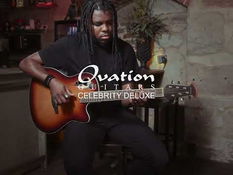 Ovation E-akustiska Gitarrer Celebrity Elite Deluxe Deep Contour - Peach Burst satin (CDX40-PB-G)