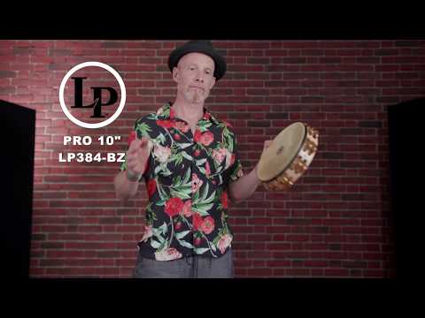 Latin Percussion Tamburin Pro 10 tum dubbelradig med skinn - 10" mässing/brons (LP384-BB)