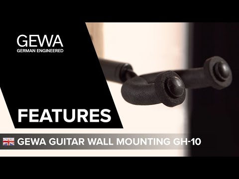 GEWA vägghållare för gitarrer GH-10B, al, svart
