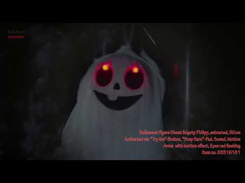 Halloweenfigur spöket Peter, animerad, 90 cm