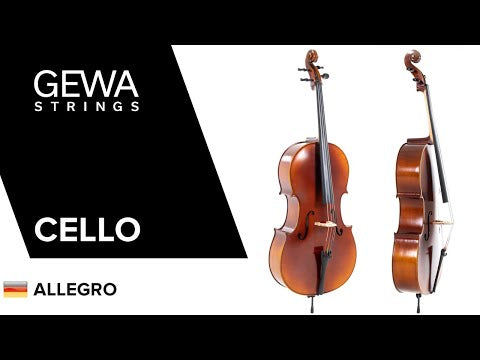GEWA Cellos Allegro - 4/4 (spelklart inkl. fodral, Massaranduba-stråke, Larsen Aurora-strängar, transportsäkrad)
