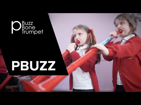 pBuzz röd, nybörjarinstrument i plast med drag