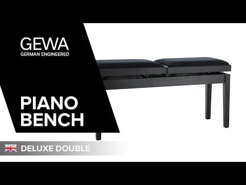 GEWA pianobänk Deluxe Double - svart högblank