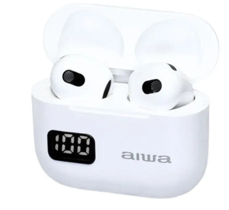 Aiwa ETWS-150WT Bluetooth-hörlurar, vita