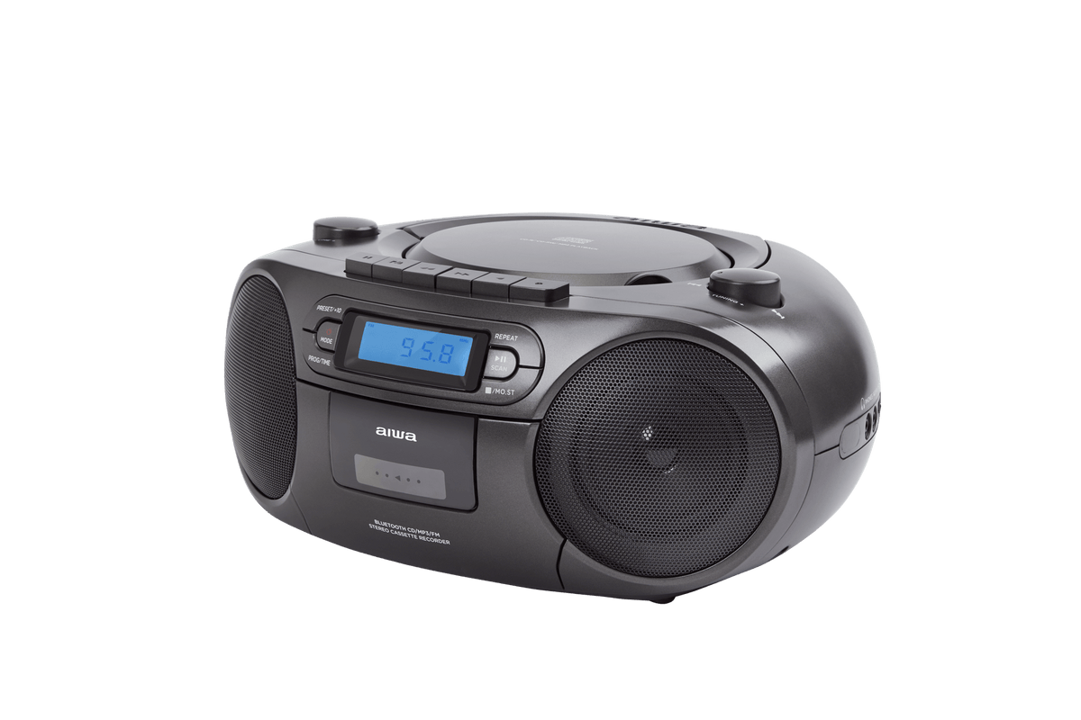 AIWA RC-250 Boombox – CD, kassett, Bluetooth och FM, svart