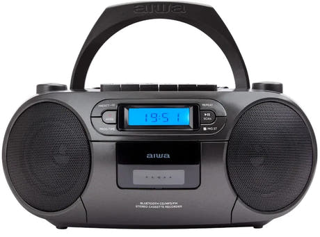 AIWA RC-250 Boombox – CD, kassett, Bluetooth och FM, svart