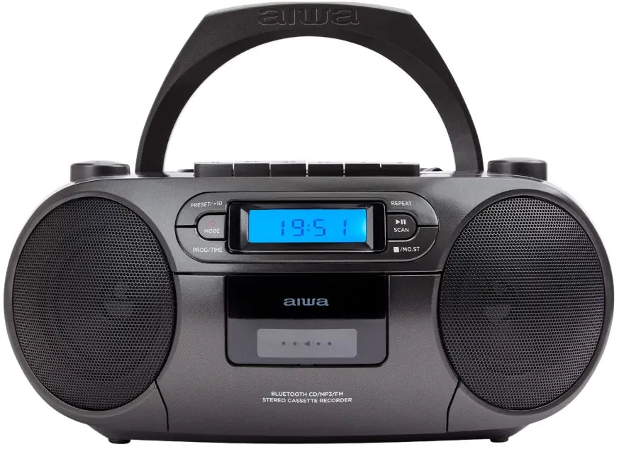 AIWA RC-250 Boombox – CD, kassett, Bluetooth och FM, svart