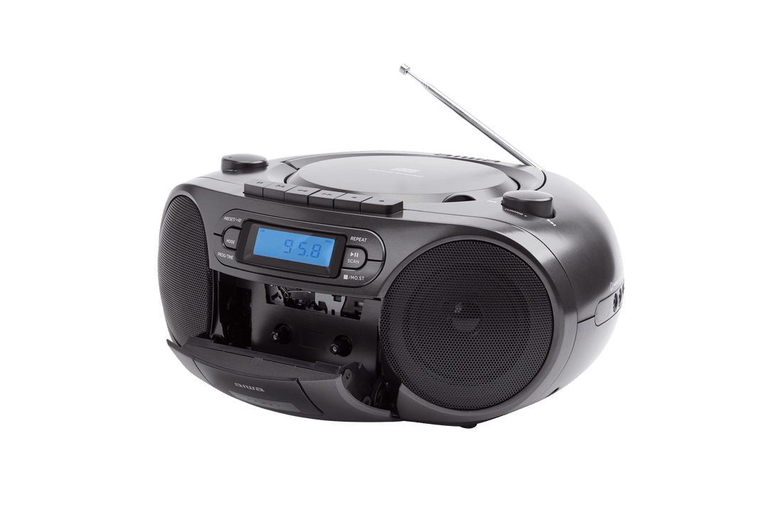 AIWA RC-250 Boombox – CD, kassett, Bluetooth och FM, svart