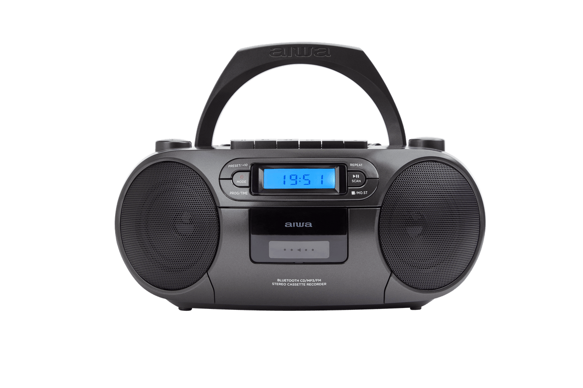 AIWA RC-250 Boombox – CD, kassett, Bluetooth och FM, svart